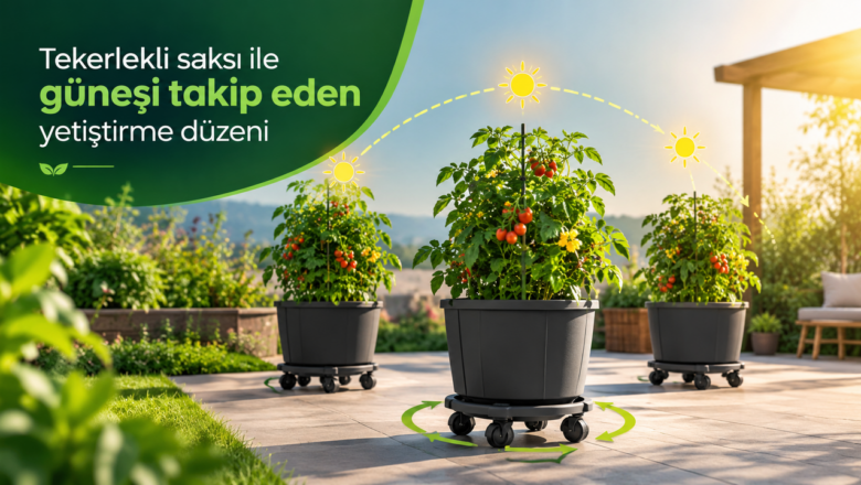tekerlekli saksı